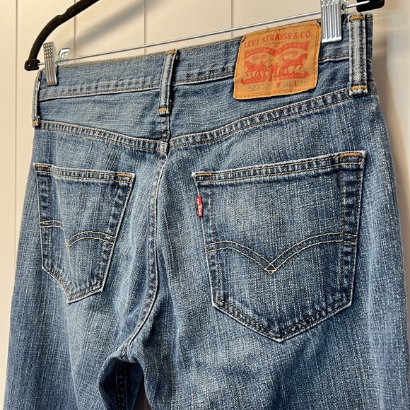 Levi’s 527 Straight Leg Denim Blue Jeans Fade Lines Tag Reads 30 X 30 - Picture 10 of 15